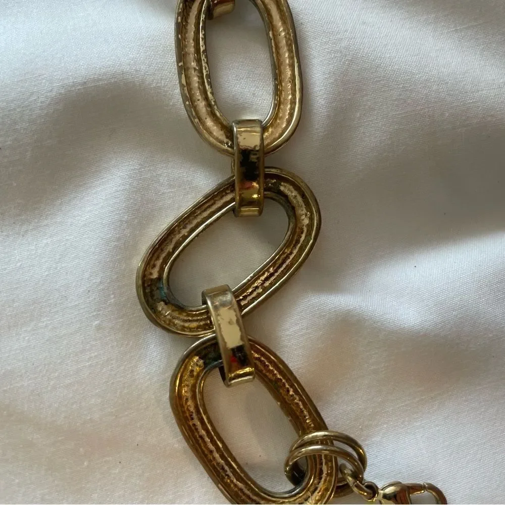 Large gold link bracelet